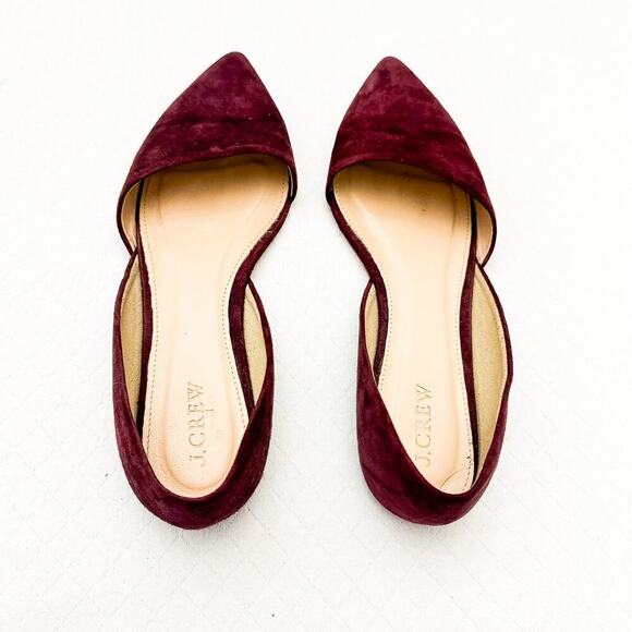 J. Crew Burgundy Dark Red Pointy Toe D'Orsday Flat Size 8 - Picture 2 of 6